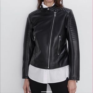 Zara Faux Leather Biker Jacket